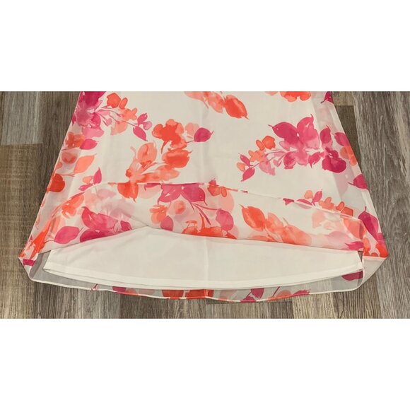 JH Jessica Howard Floral Sleeveless Shift Dress Lined Keyhole Pink Orange Sz 14 - Picture 7 of 16